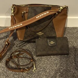 Coach purse cross body with wallet